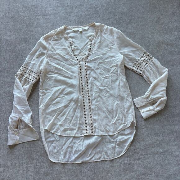 Veronica Beard Cream Blouse Top - Picture 2 of 7